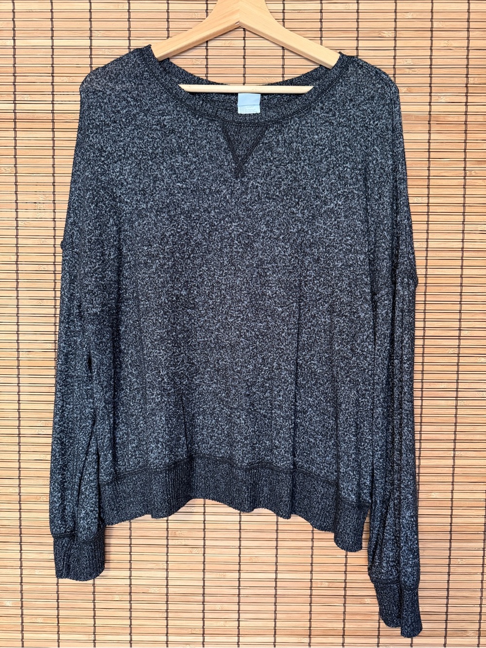stars above Heathered Charcoal Crew & Scoop Neck Sweater
